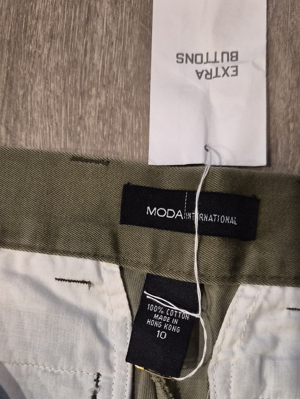 Y2K Vintage Moda International Olive Green Flare Wide-Leg Jeans - Picture 2 of 5